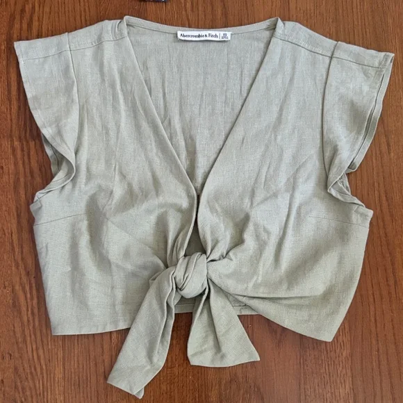 Set of Two Abercrombie Tie-Front Crop Tops XS - Picture 4 of 5